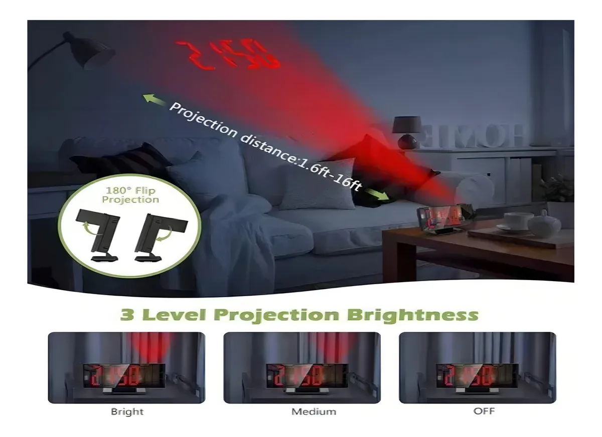 RELOJ DESPERTADOR PROYECCIÓN DIGITAL