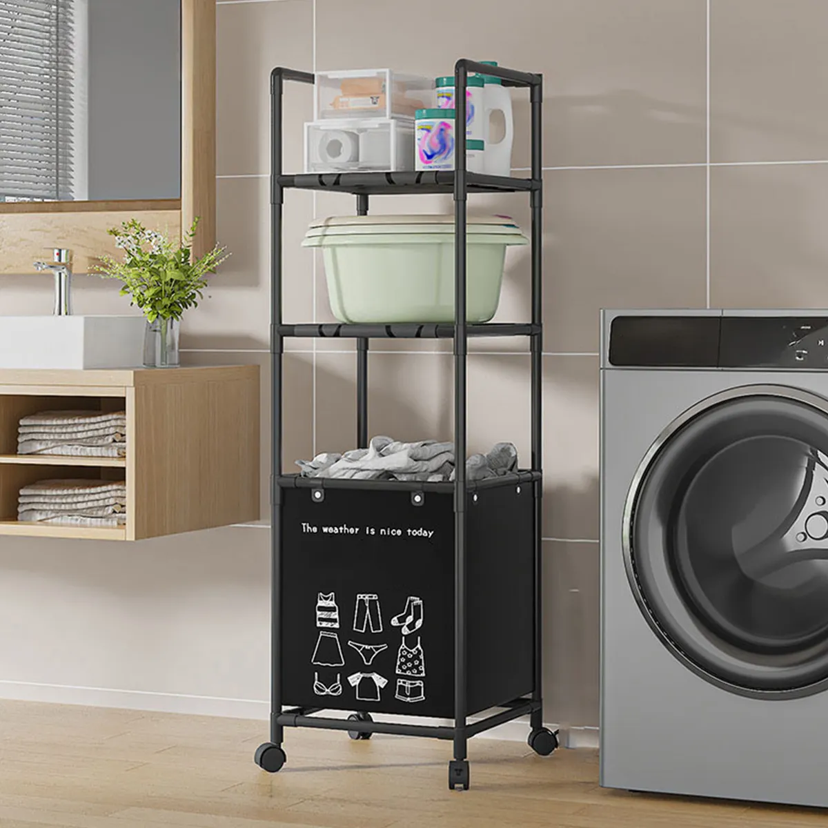 Miniatura 3 de Estante Almacenamiento Cesto Ropa Sucia