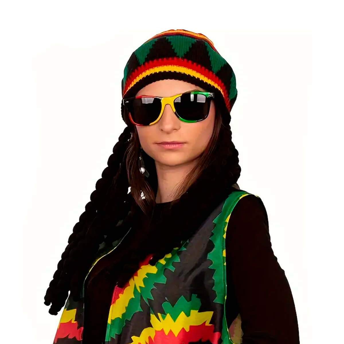 Miniatura 4 de Sombrero Reggae con Rastas MA-110