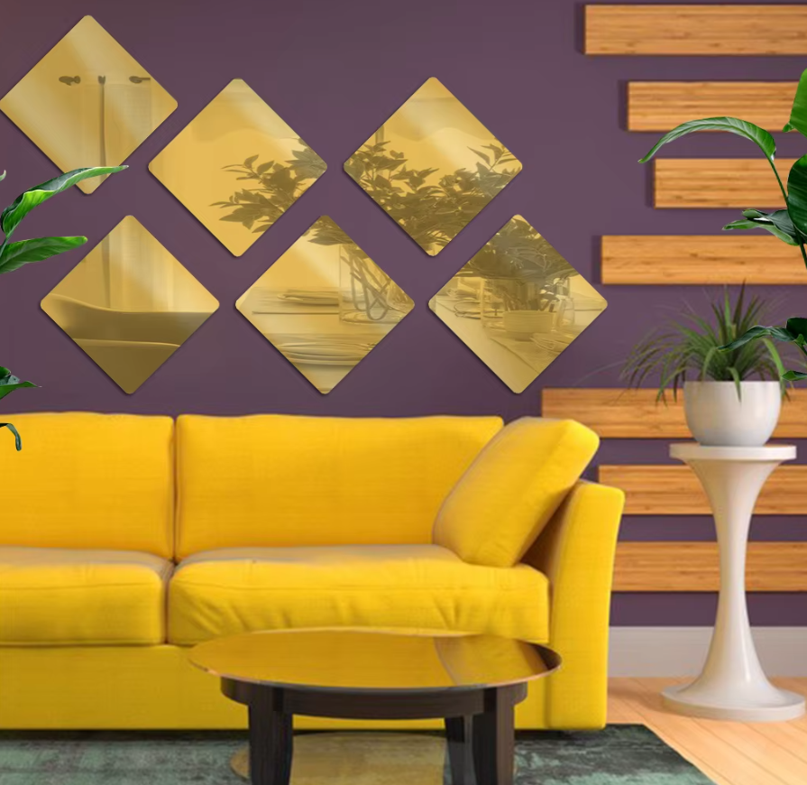 Miniatura 2 de ESPEJOS LAMINAS DECORATIVAS DORADAS 10 U