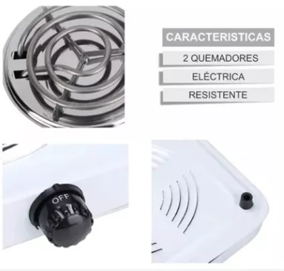 Estufa eléctrica 2 puestos