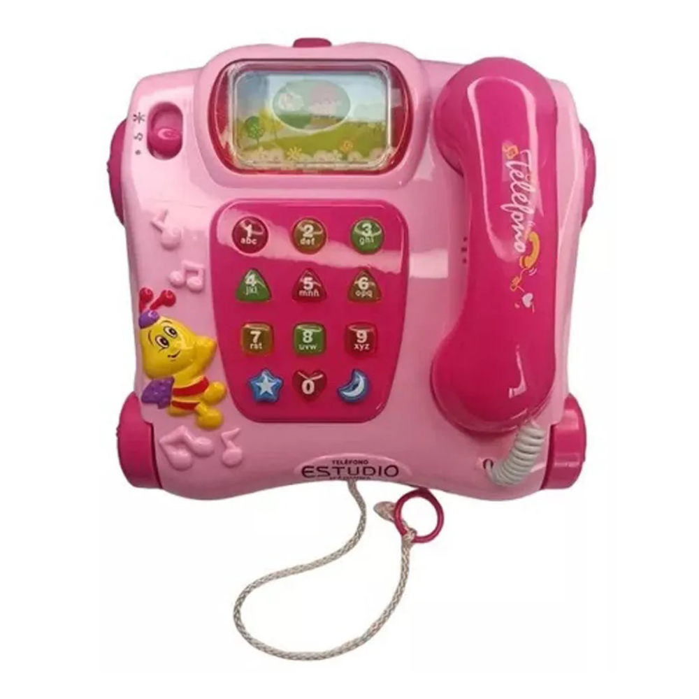 📞 Juguete Teléfono Rosa con Ruedas - Diversión y Aprendizaje para Niños