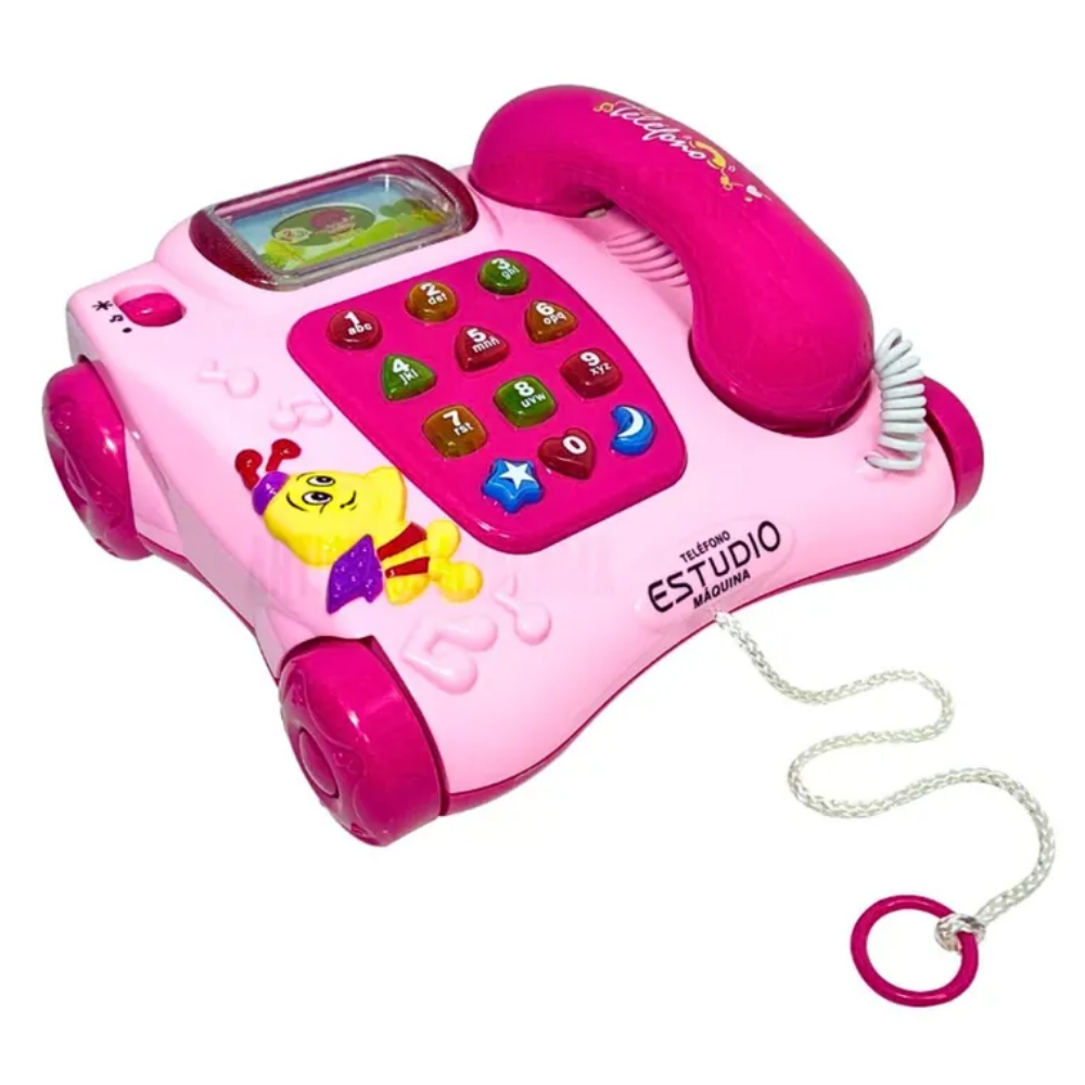 📞 Juguete Teléfono Rosa con Ruedas - Diversión y Aprendizaje para Niños 2