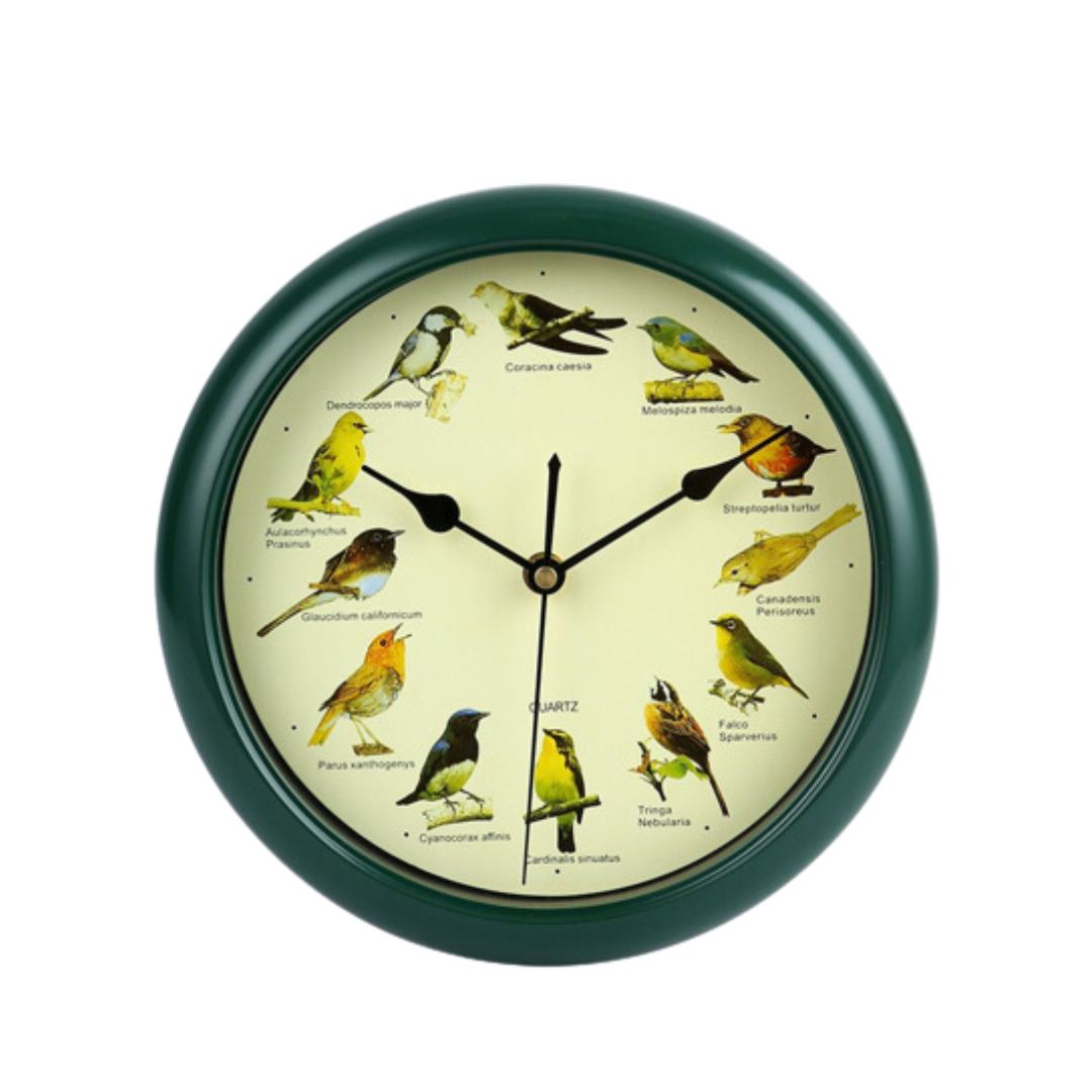Reloj Pared 12 Sonidos de aves cantoras