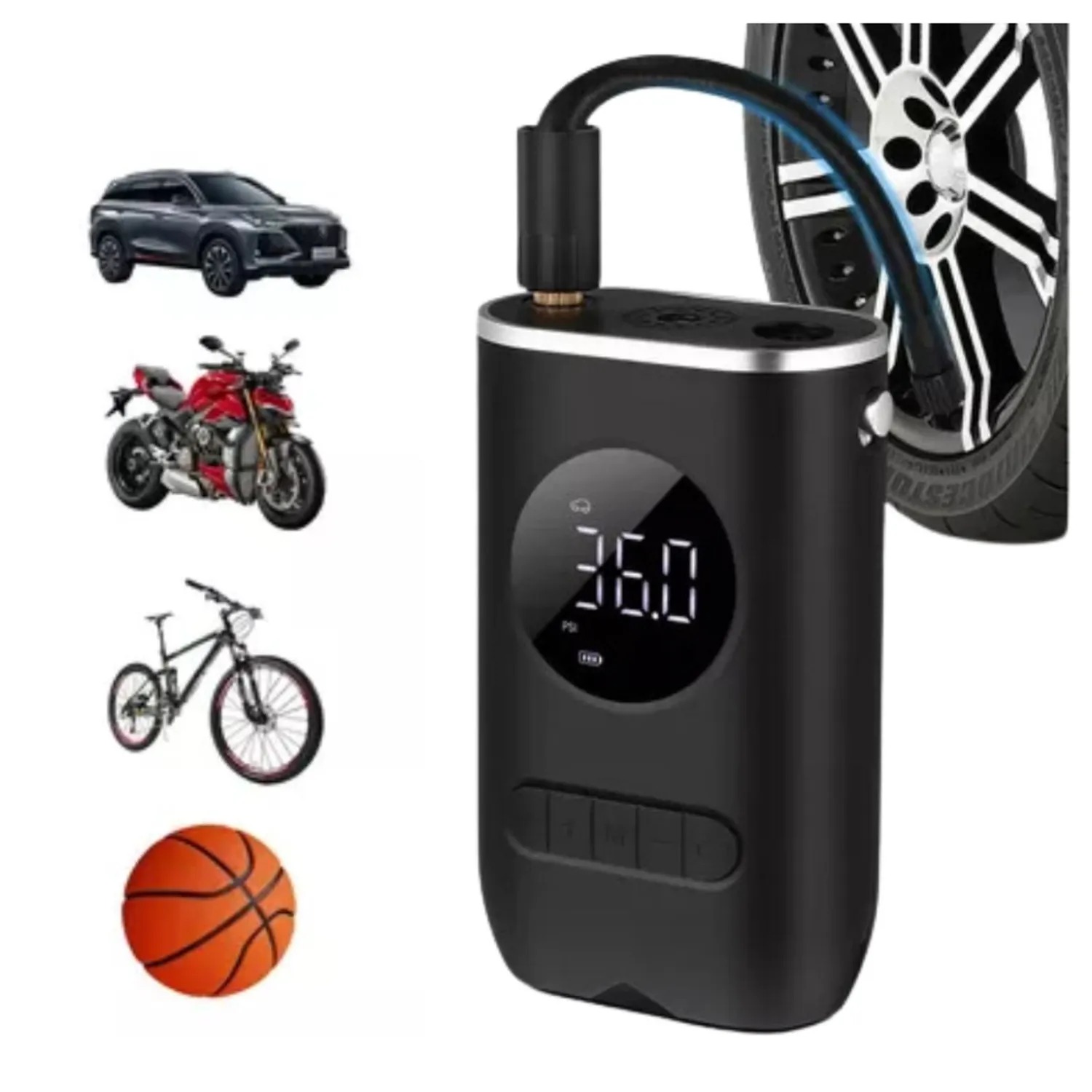 Inflador Portátil De Llantas Auto Moto