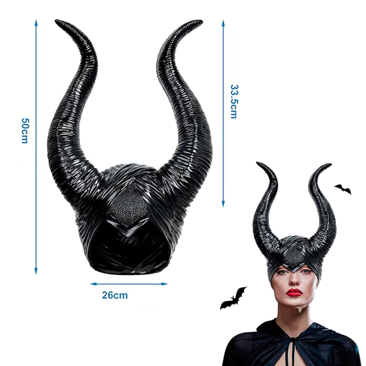 Miniatura 7 de Cuernos Latex Disfraz Malefica OF-1450