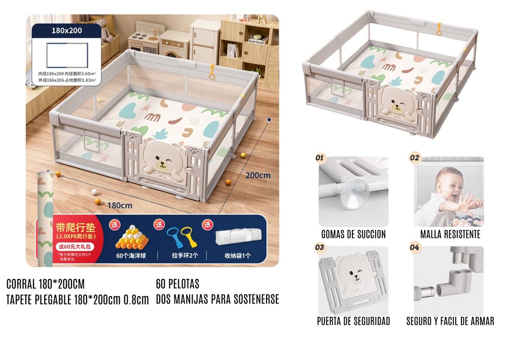 CORRAL DE PUERTA + TAPETE PLEGABLE