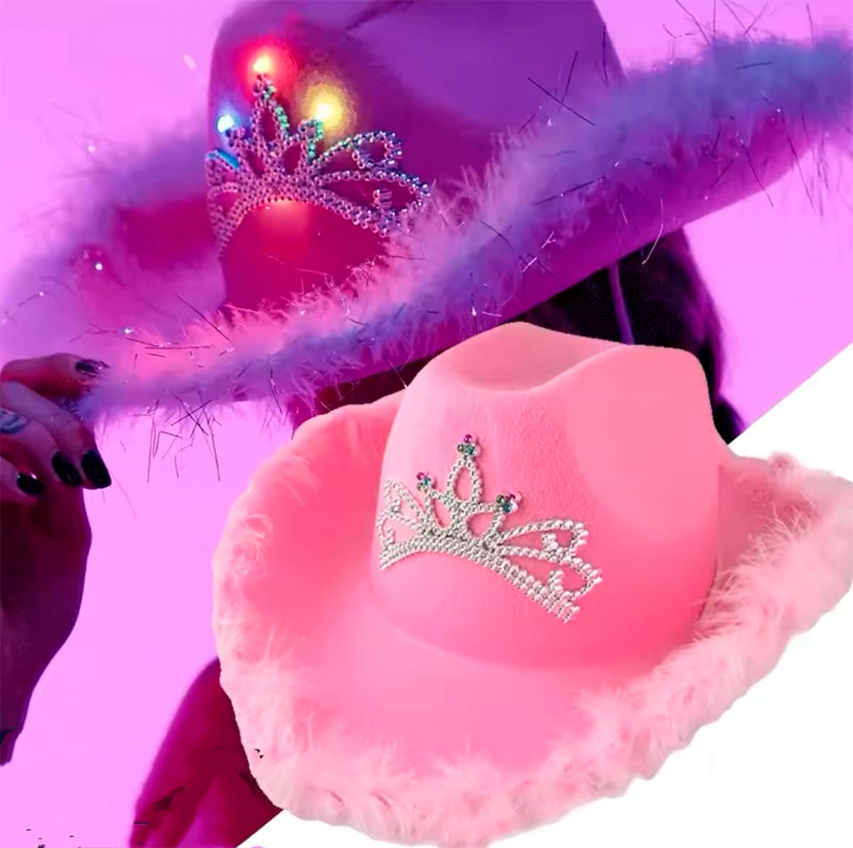 Miniatura 7 de Sombrero Vaquero Rosa LED MA-112