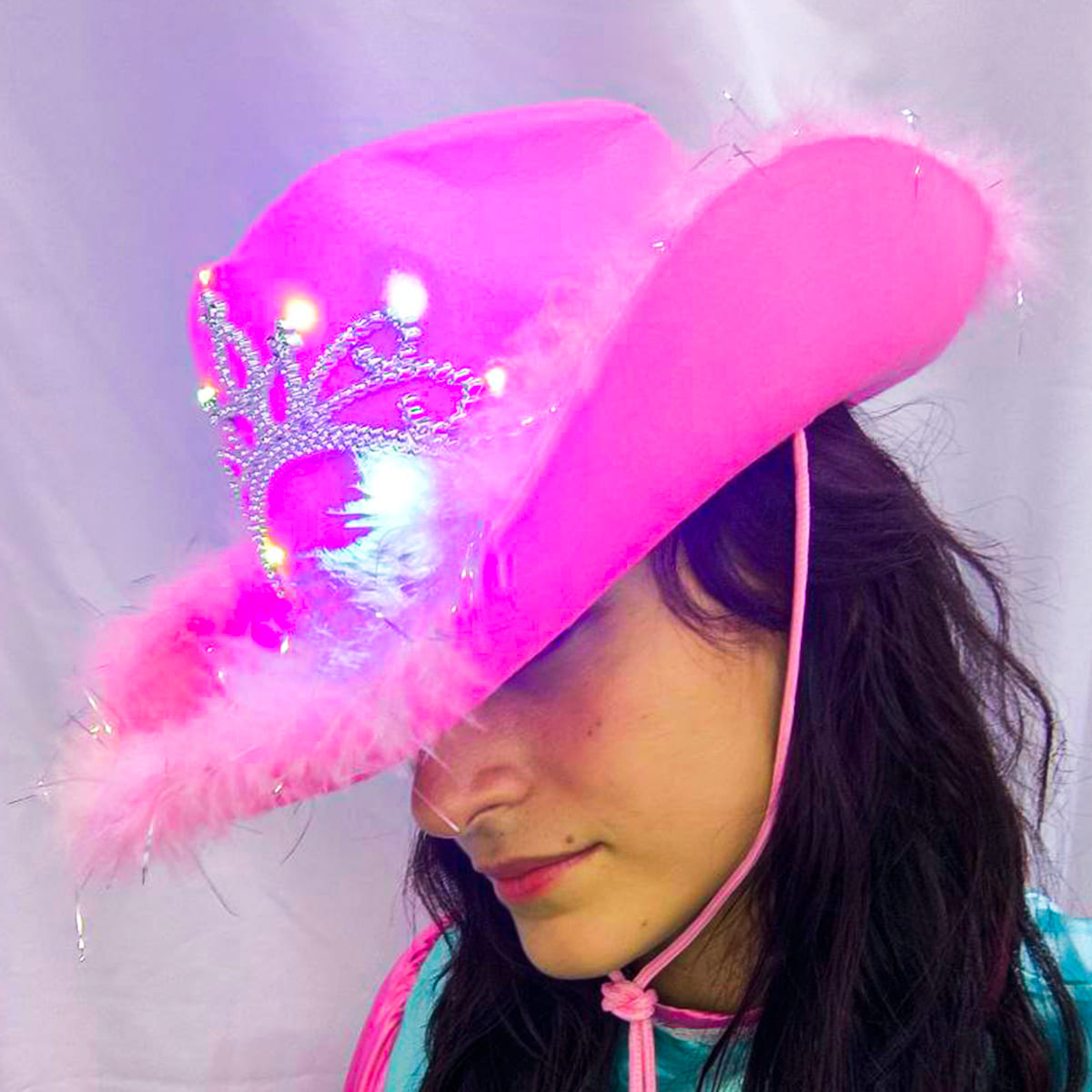 Sombrero Vaquero Rosa LED MA-112