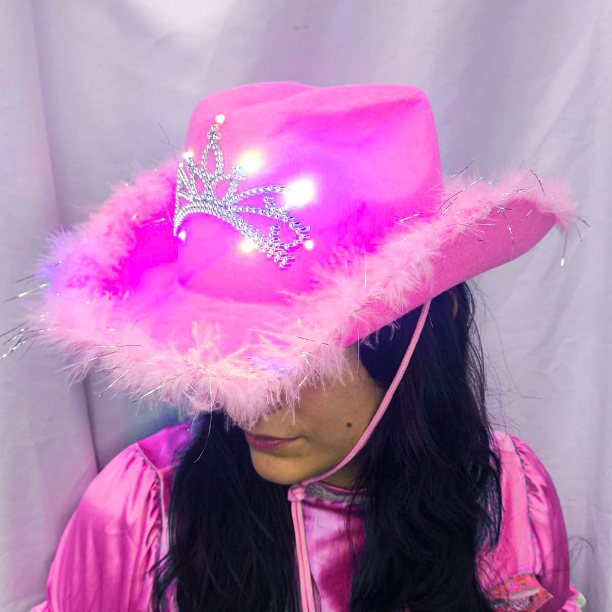 Miniatura 4 de Sombrero Vaquero Rosa LED MA-112