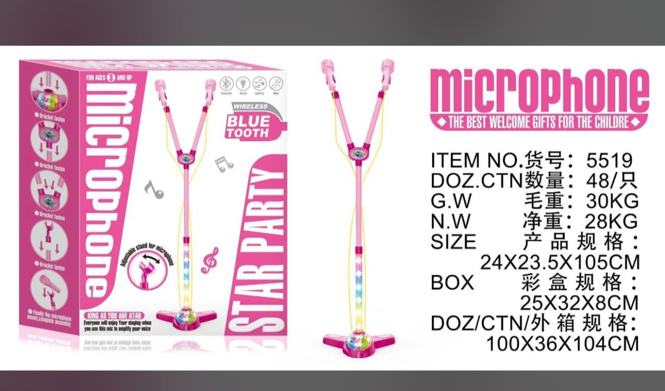 Microfono karaoke doble para niña