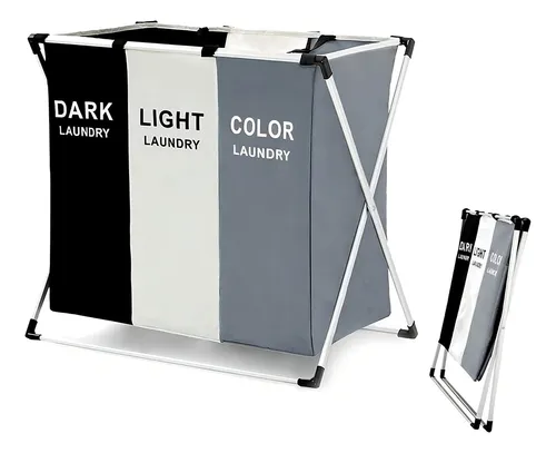 Miniatura 4 de Cesta Ropa Sucia Plegable 3 Compartimien