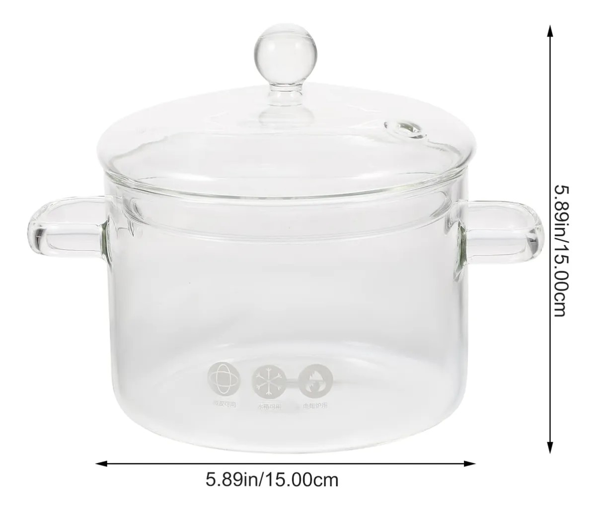 Miniatura 12 de Olla de Vidrio Resistente Calor 1.9L