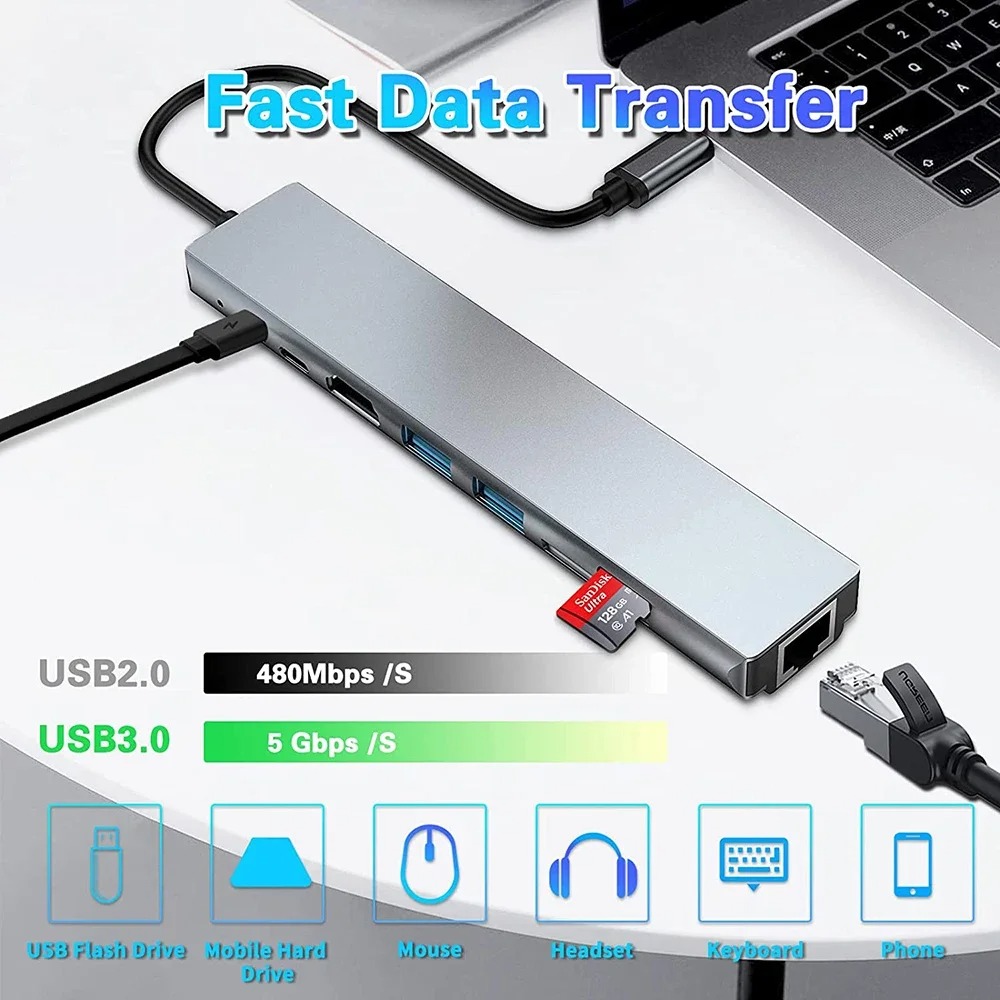 Miniatura 5 de Adaptador Usb 8 en 1 Tipo C