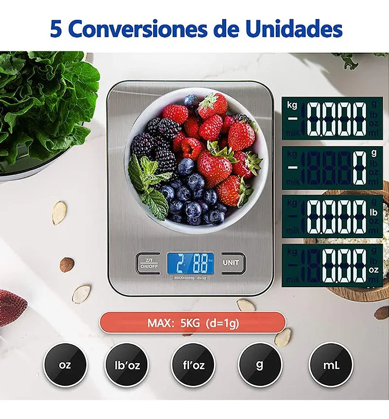 Miniatura 5 de Balanza Gramera Digital Cocina