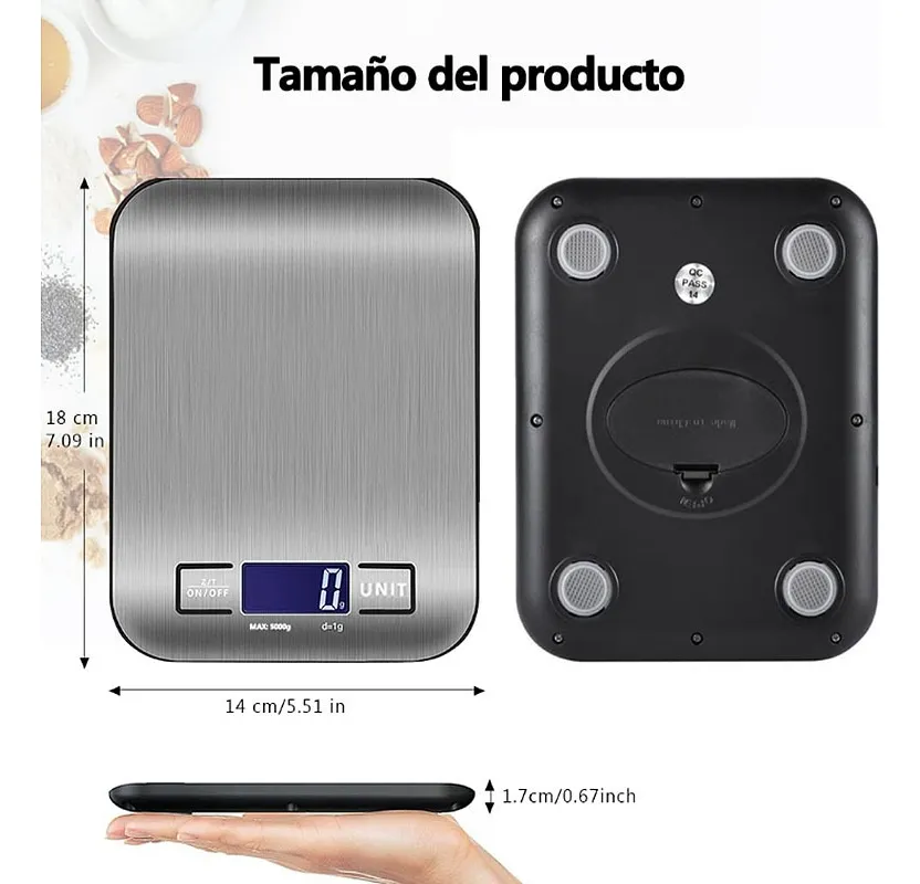 Miniatura 8 de Balanza Gramera Digital Cocina