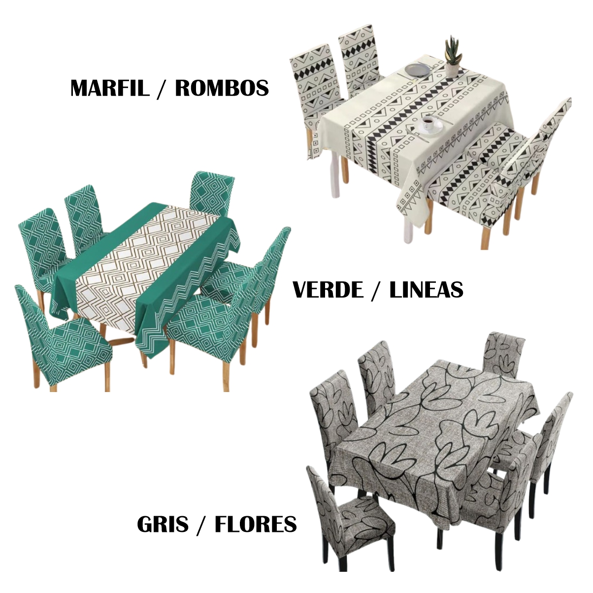 Juego 1  Mantel mas 6 Fundas Comedor