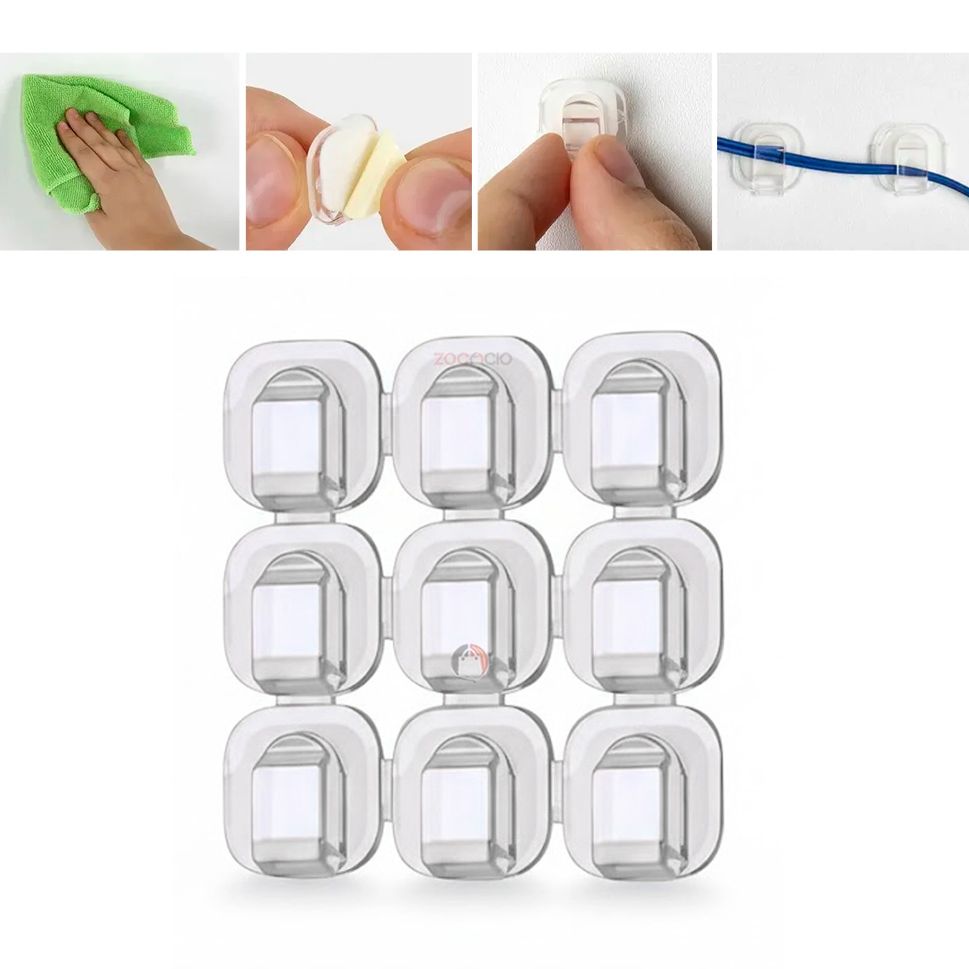 Miniatura 5 de Ganchos Para Cables Clips Autoadhesivos