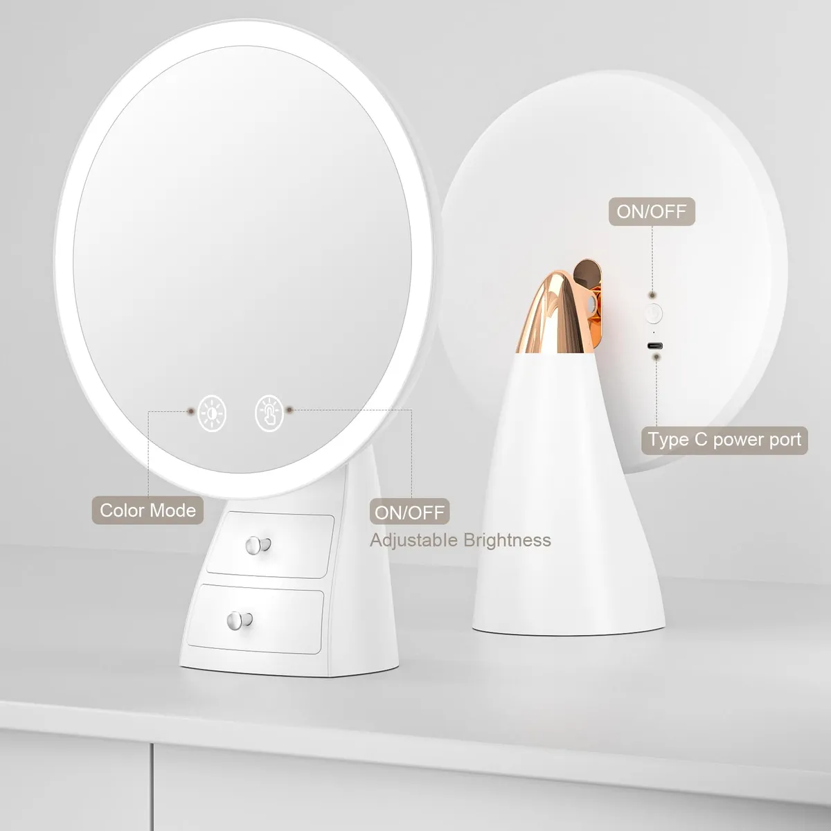 Vista 6 de Espejo De Tocador Con Luces/Joyero Led