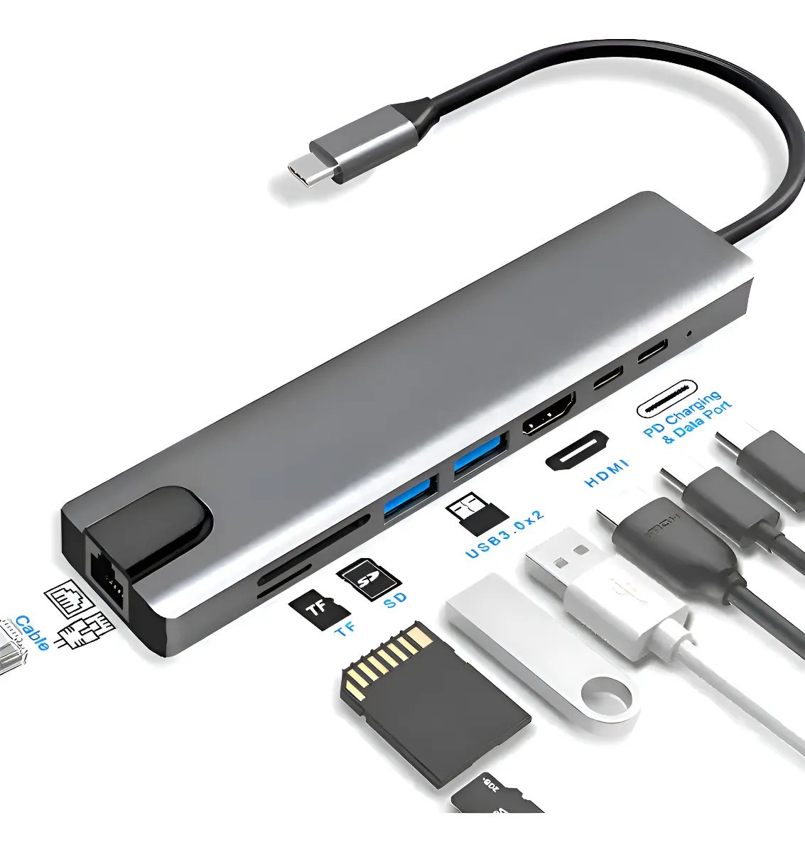 Miniatura 3 de HUB MULTIPUERTO 8 EN 1