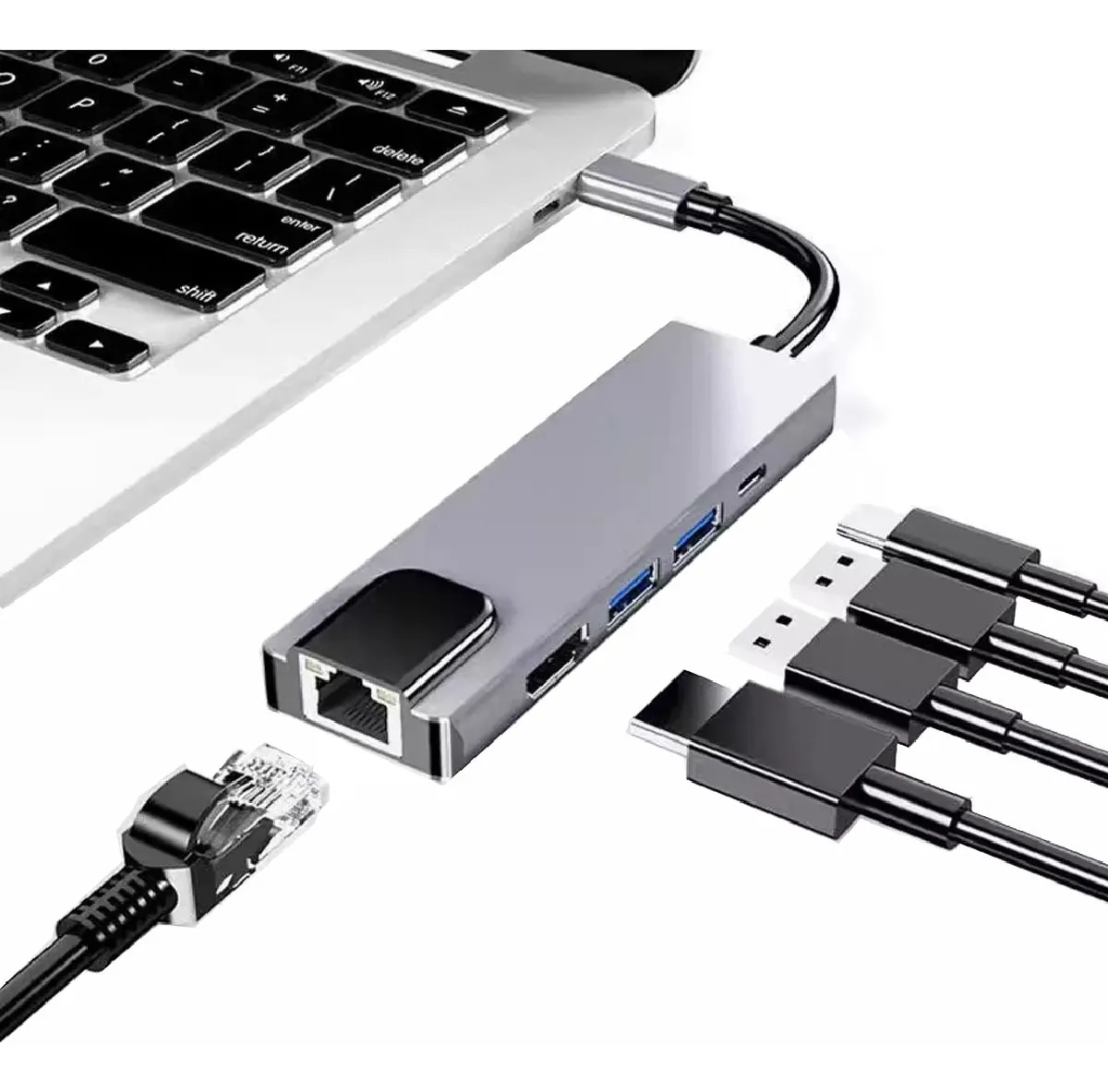 Miniatura 2 de Adaptador Hub Tipo C 5 En 1