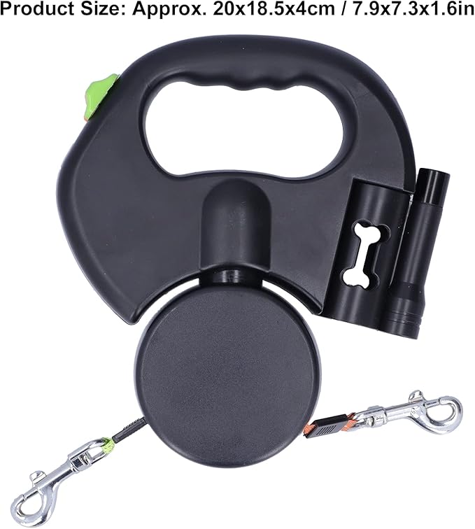 Correa Retráctil Perros Doble Linterna