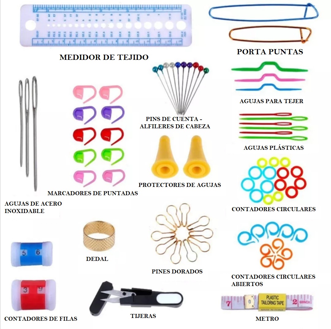 Miniatura 2 de Set Agujas Crochet Aluminio 100 Pcs