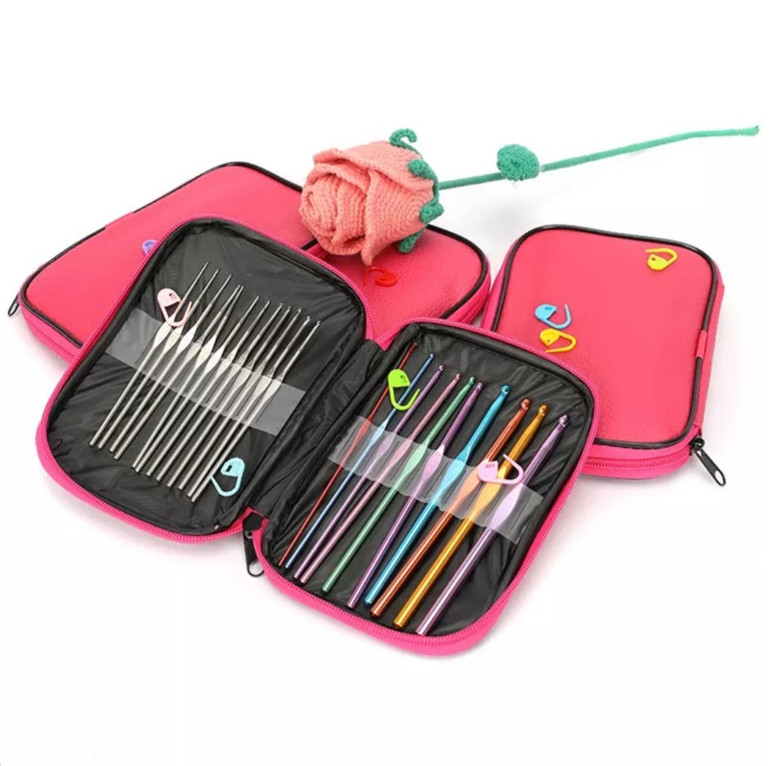 Miniatura 5 de Set Agujas Crochet Aluminio 100 Pcs