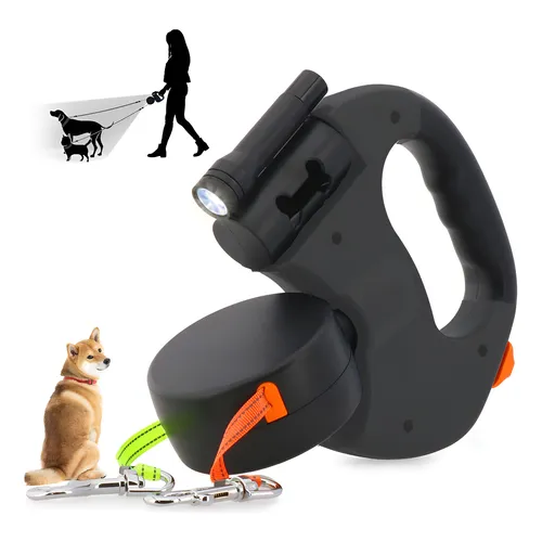 Correa Retráctil Perros Doble Linterna
