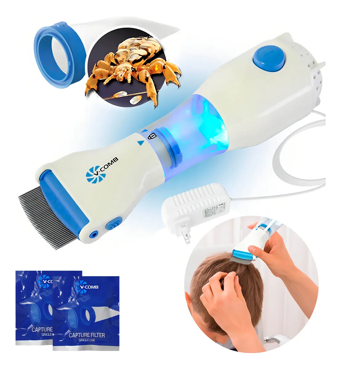 Aspirador eliminador de piojos