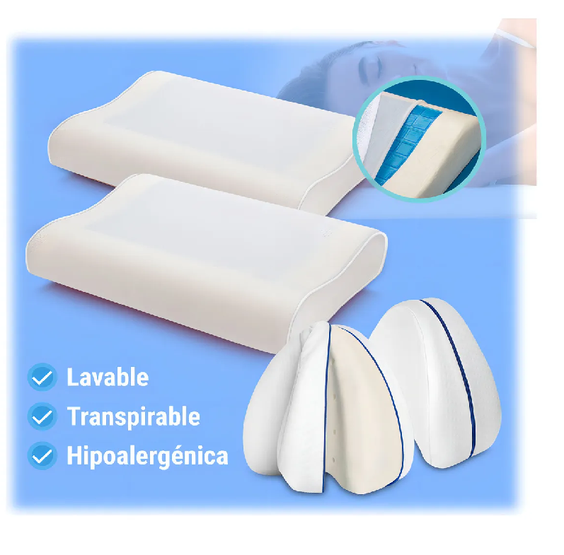 Miniatura 2 de Set X4: 2 Almohadas De Gel +2 Almohadas