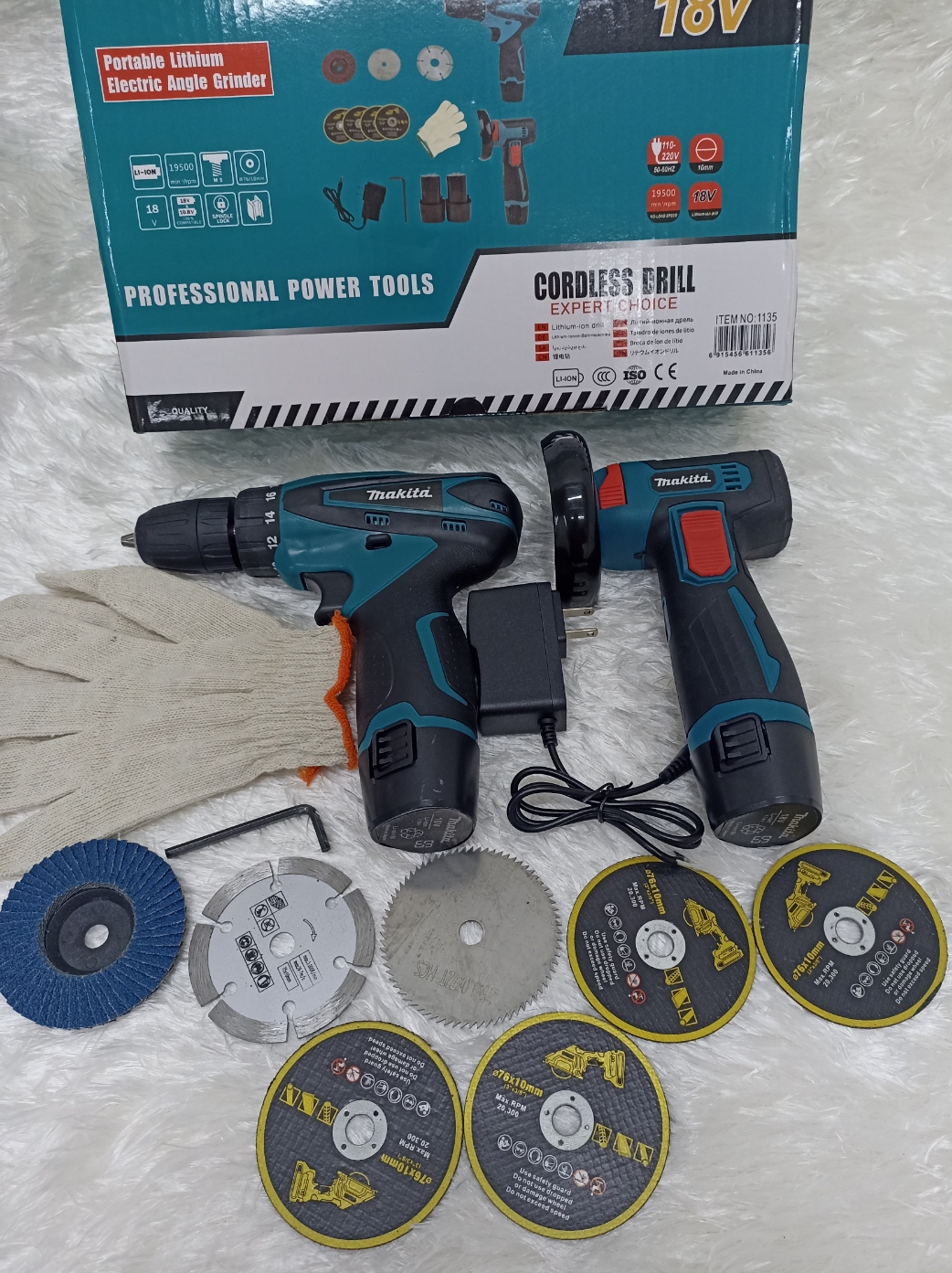 Combo taladro y mini pulidora de 18 v