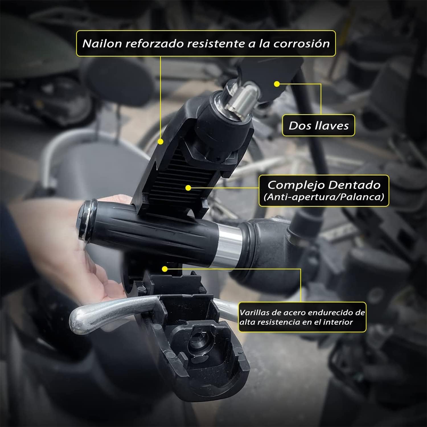 Miniatura 6 de Candado para Moto Manubrio Seguridad