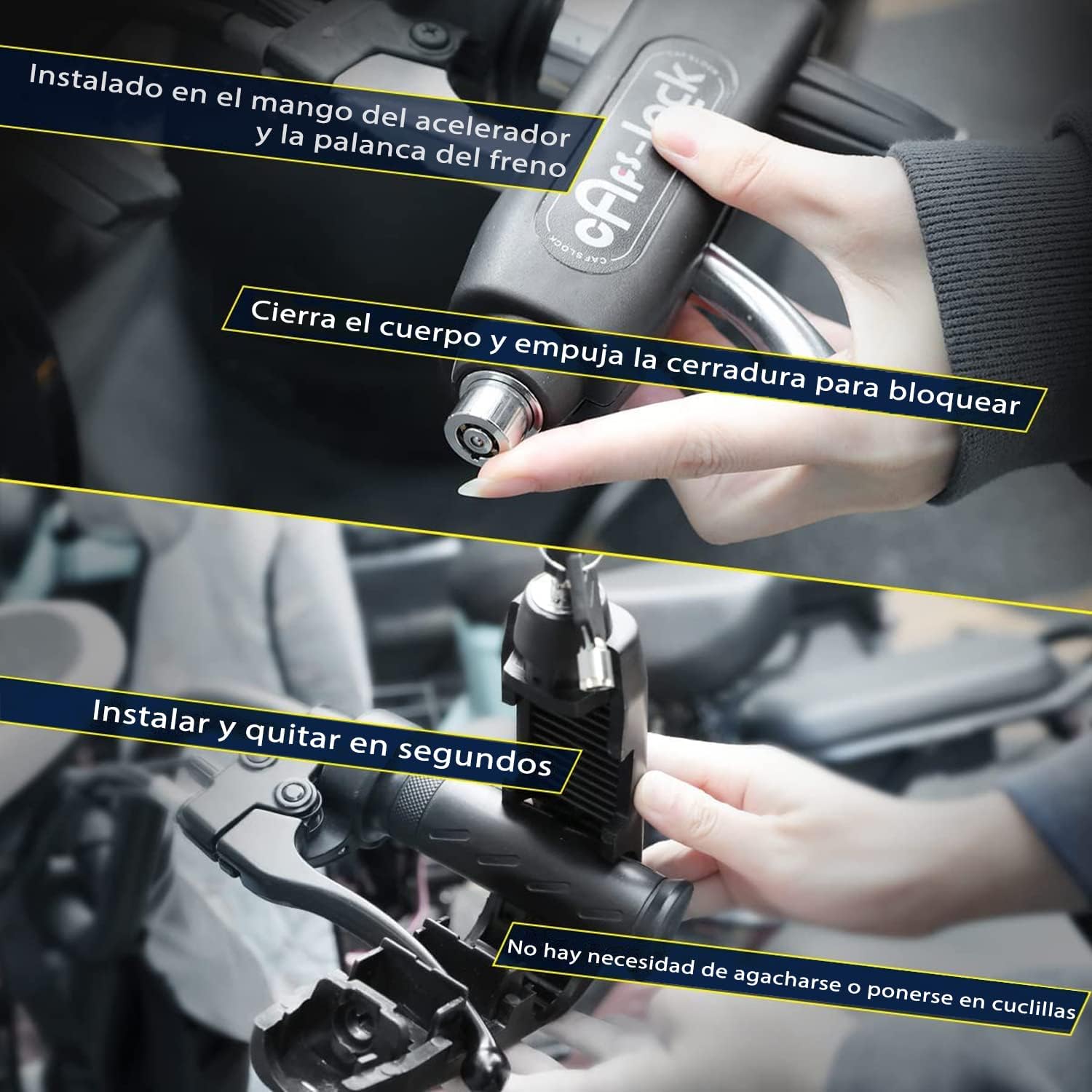 Miniatura 4 de Candado para Moto Manubrio Seguridad