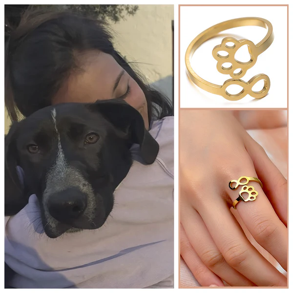 Anillo patitas-gato(ajustable)2PCSDORADO