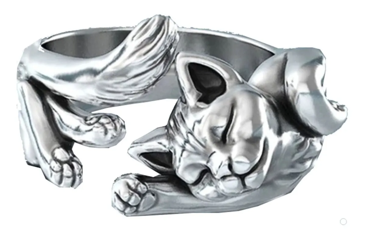 Miniatura 2 de Anillo gato (ajustable) PLATEADO