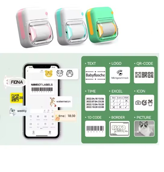 MINI IMPRESORA PORTATIL B3 + PAPEL ETIQ