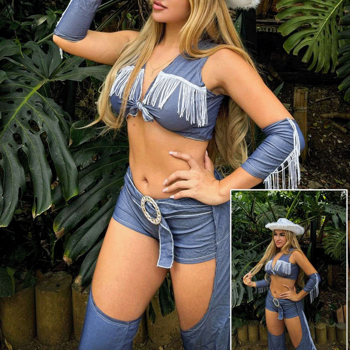 Miniatura 4 de Disfraz Vaquera del Oeste Azul VQAZU