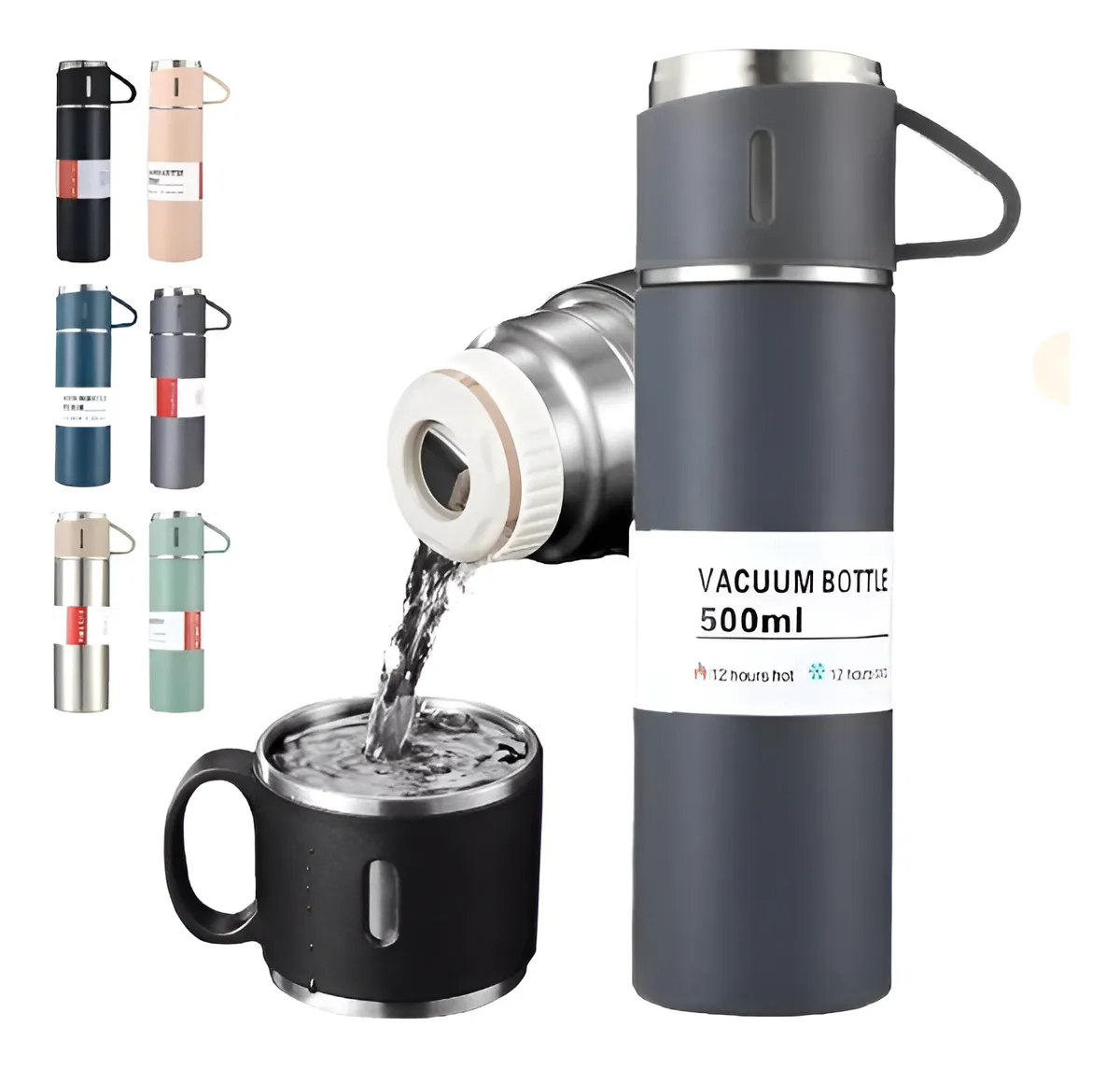 Miniatura 3 de Termo De Acero Inoxidable Con Vasos Para