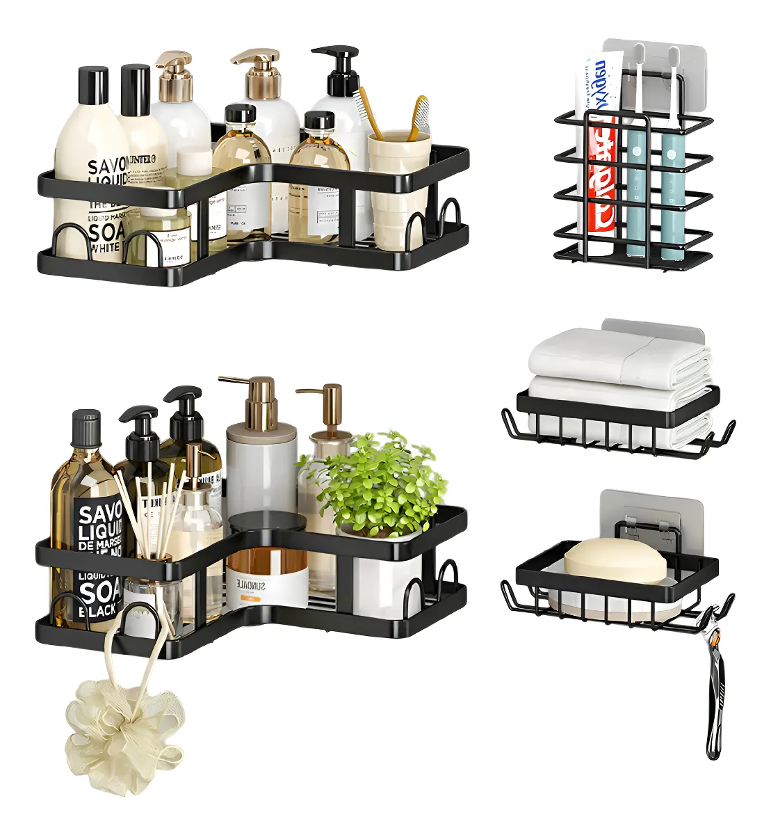 Organizador De Ducha 5 Pcs Esquinero