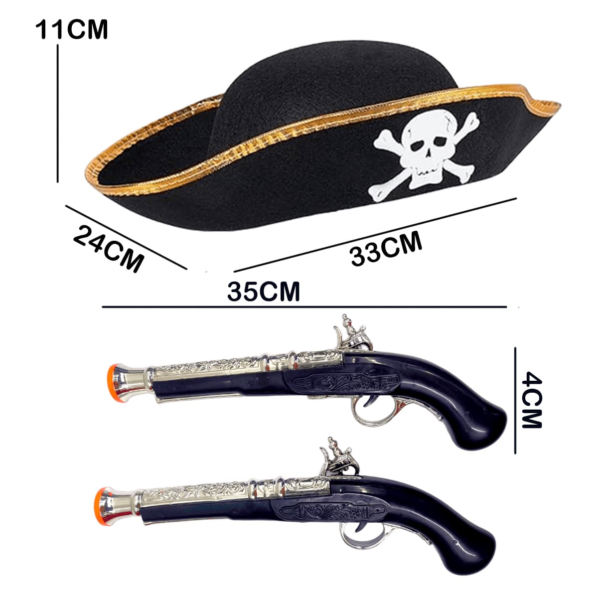 Miniatura 5 de Kit Pirata Sombrero + Pistolas DK536