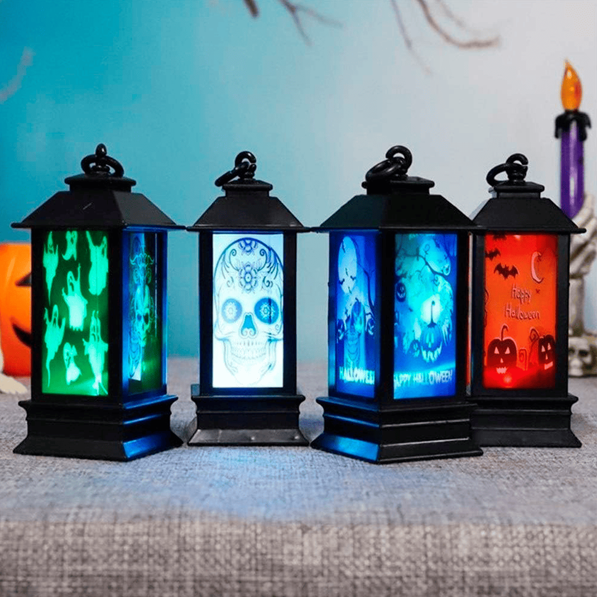 Miniatura 6 de Set 4 Faroles Halloween FN01H