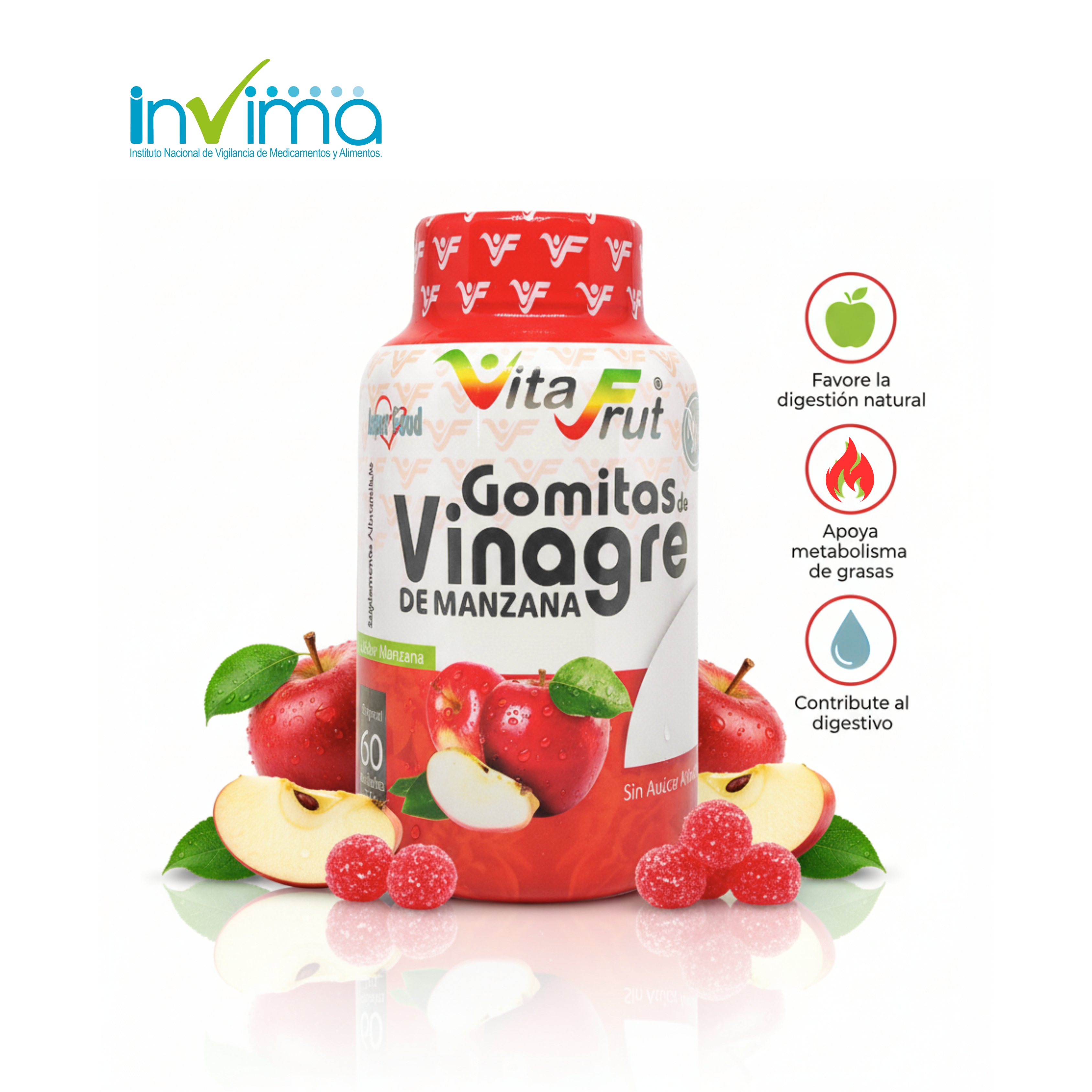 Miniatura 2 de X2 GOMITAS DE VINAGRE DE MANZANA