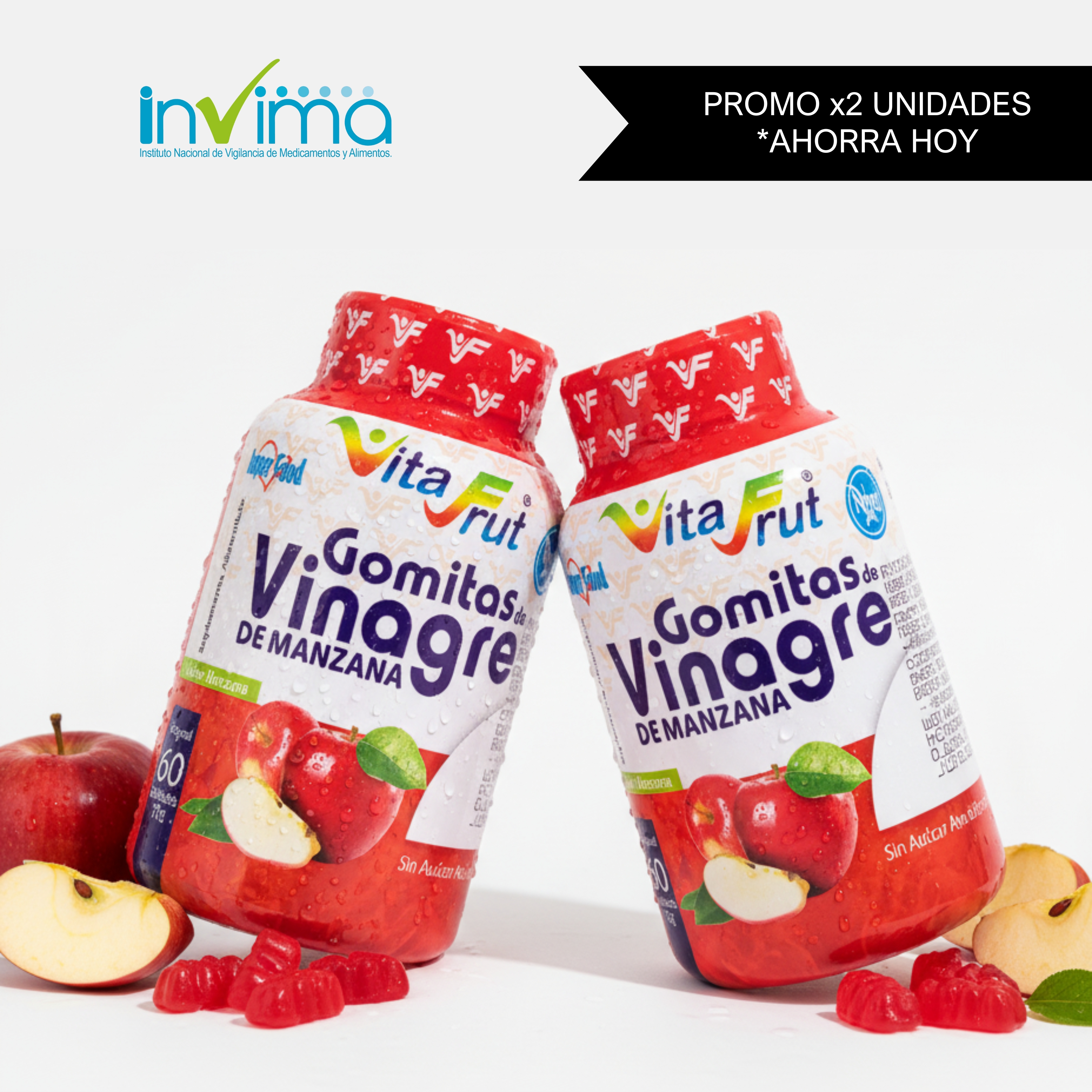 X2 GOMITAS DE VINAGRE DE MANZANA