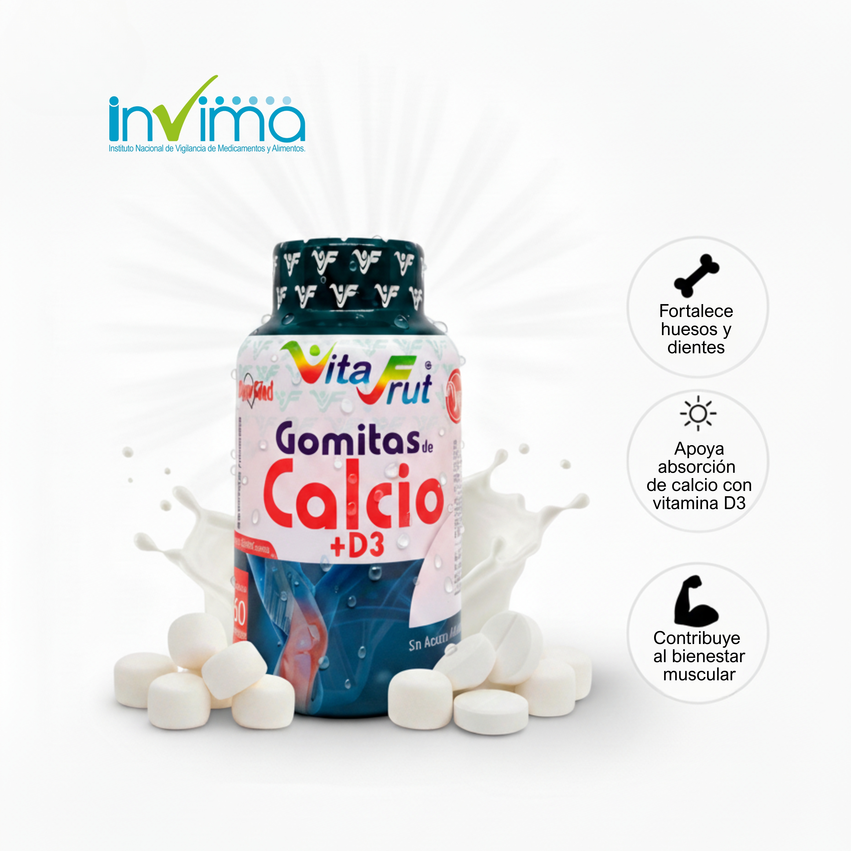 X 2 GOMITAS DE CALCIO + D3 COMBO