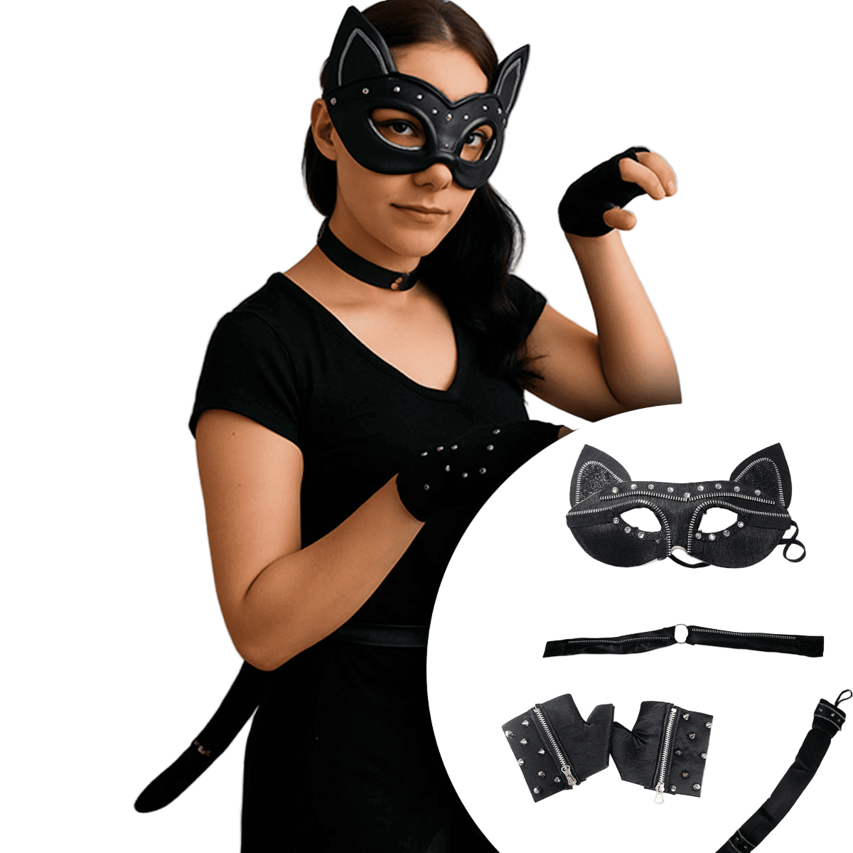 Kit Gatita Negra Disfraz Sexy MA-103