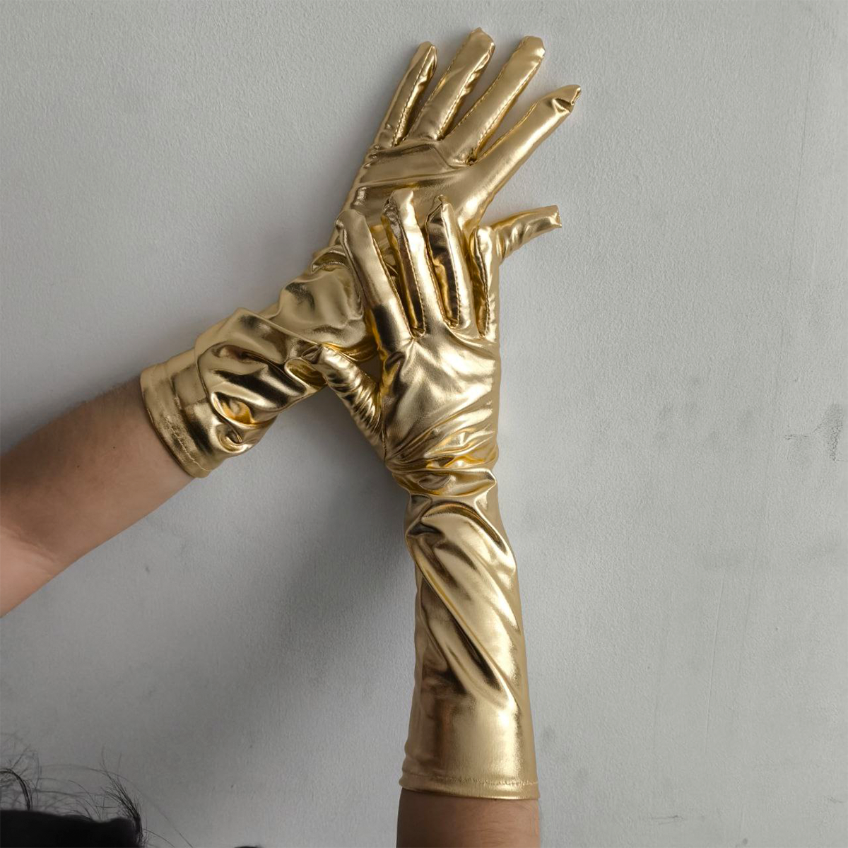 Guantes Largos Metálicos MA-62 - Color: Dorado