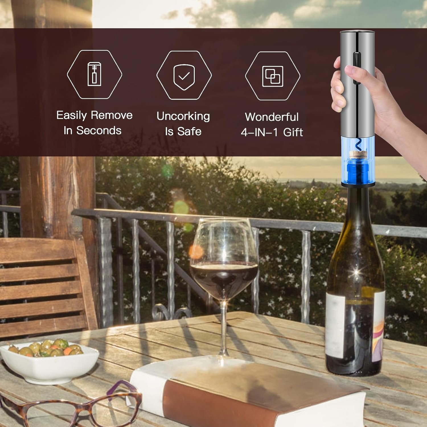 Miniatura 6 de Descorchador Vinos Eléctrico Recargable