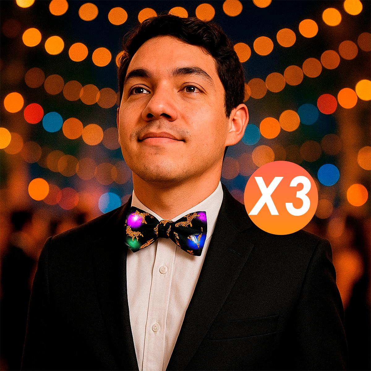 Set Moños LED X3 Corbatines KL1027-23