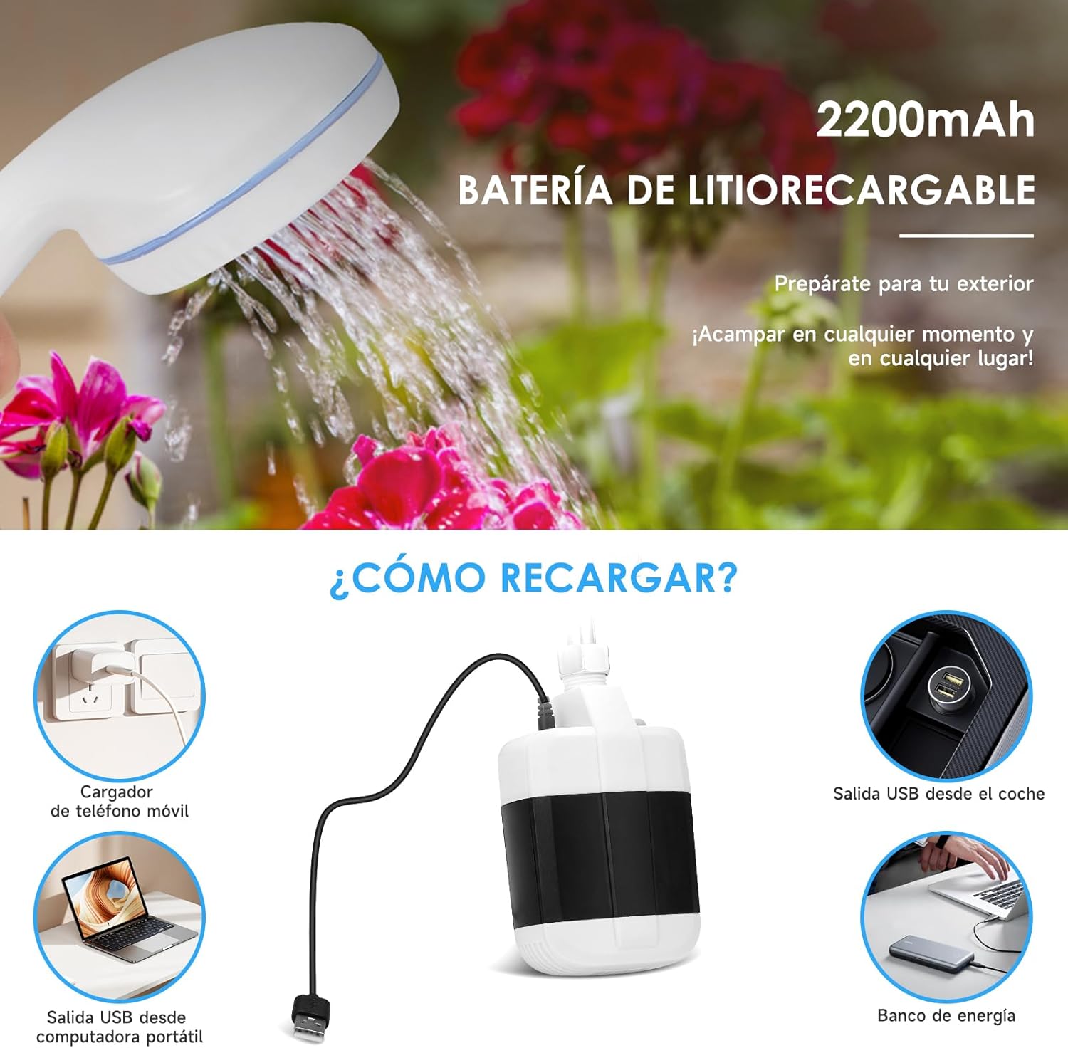 Miniatura 6 de Ducha Recargable Portátil